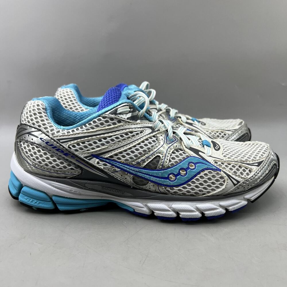Saucony Guide 6 Running Shoes Women Size 7 Gray Blue Mesh Comfort Low Sneakers